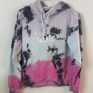 Tie-Dye Hoodie in Pink and Black